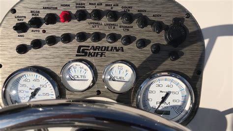 A beautiful 2022 model year 21 SWS with the most innovative design for the ultimate in flat-water fishing. . Carolina skiff instrument panel